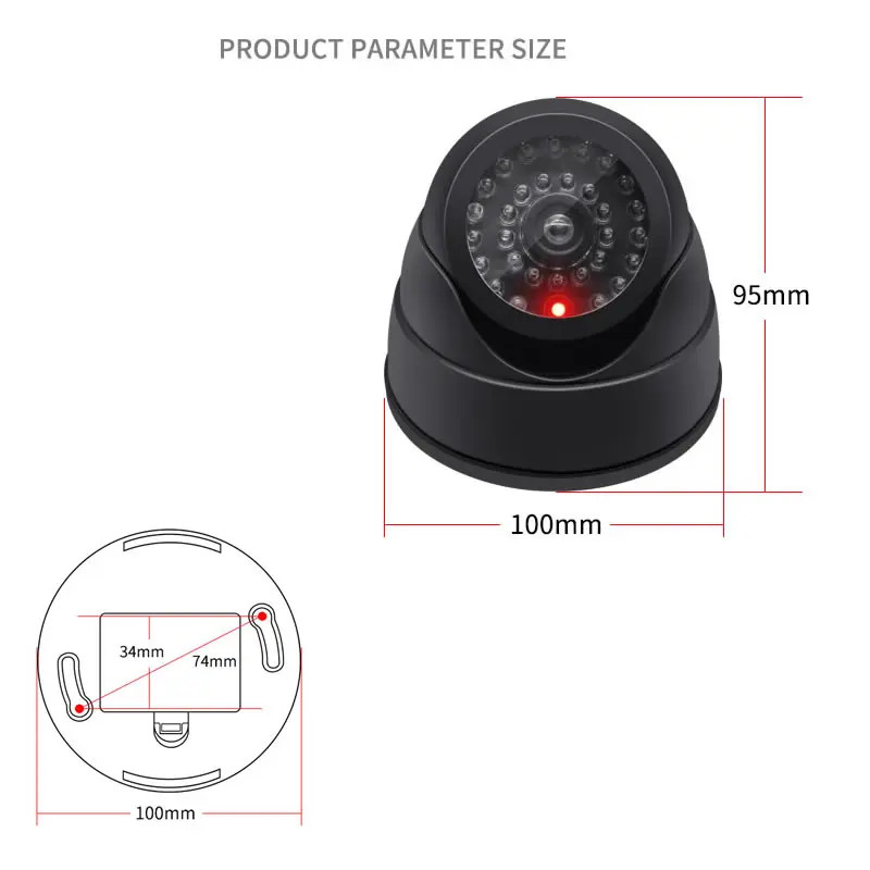 Fake Dome CCTV Dome Camera Fake Flashing LED Outdoor Indoor Battery