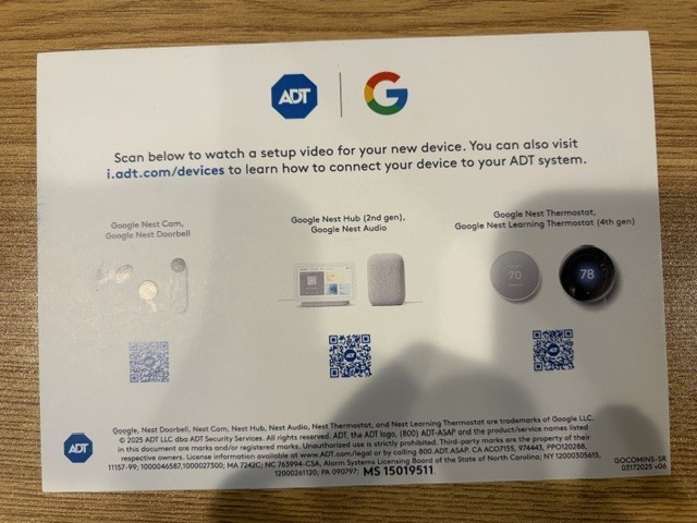 ADT S501R0-01 Security Base Station White w/ Power Cable