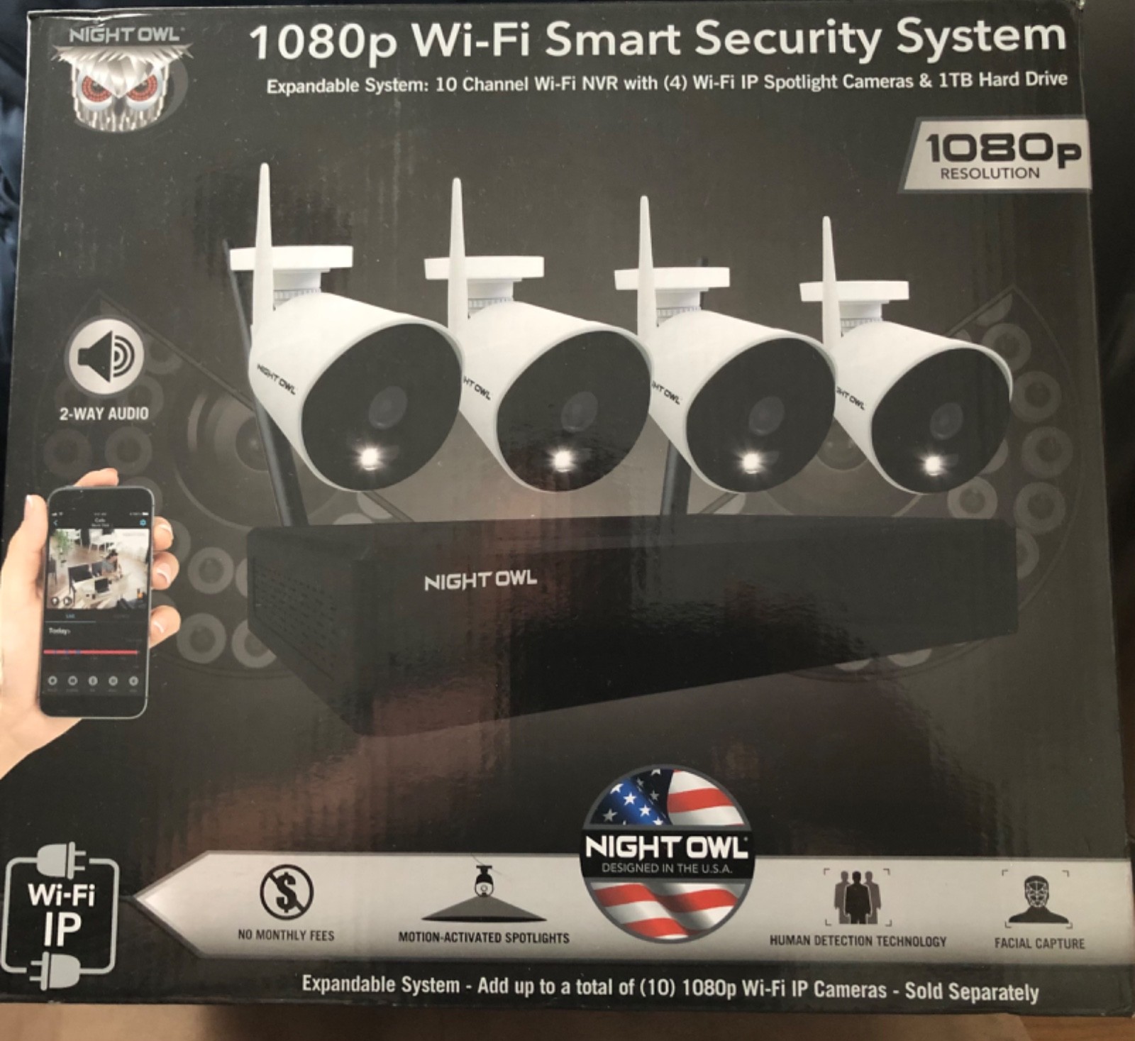 Night Owl 1080p Wi-Fi Security System 10 Channel Wi-Fi 4 Wi-Fi IP Cameras .
