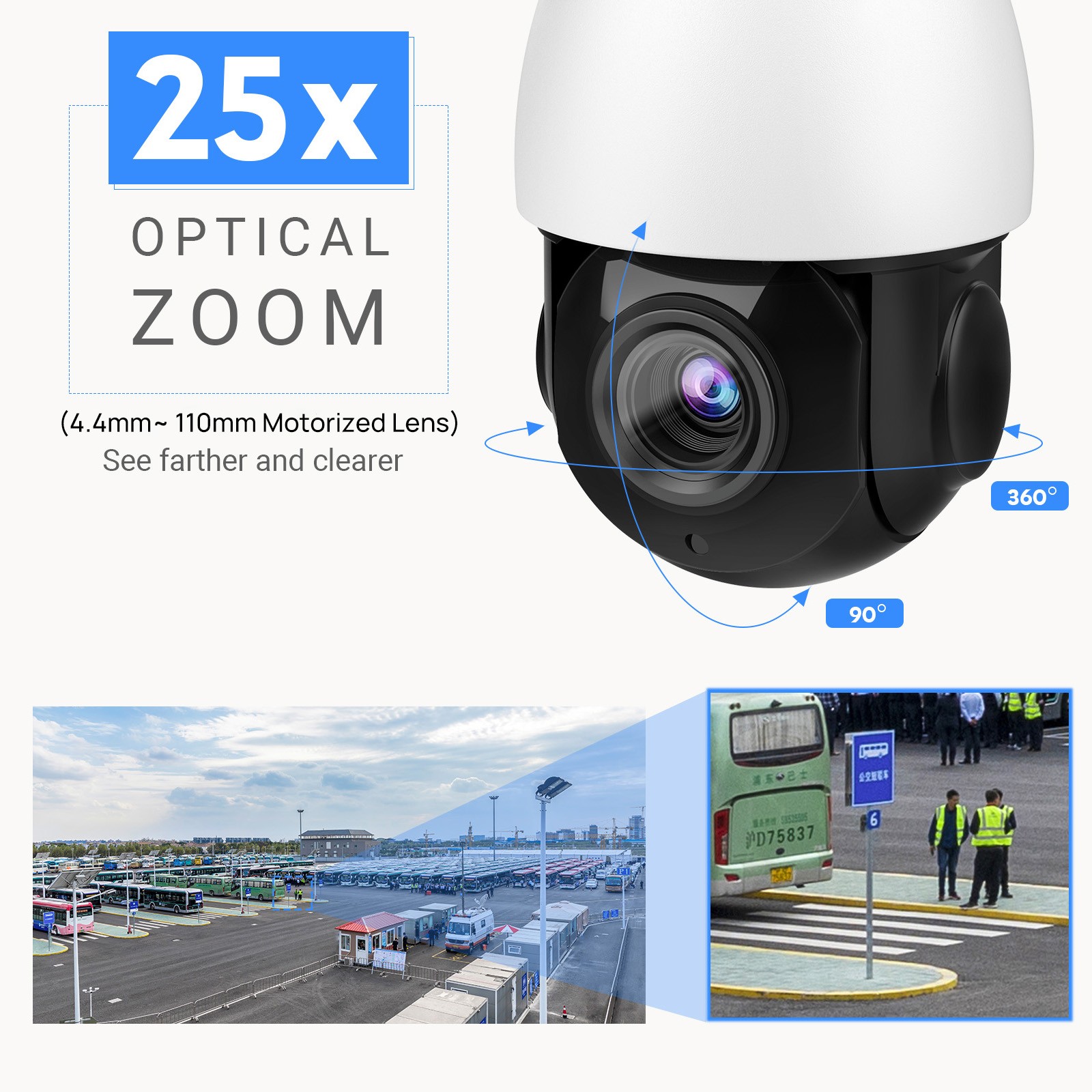 VIKYLIN 8CH 8POE NVR 25×ZOOM 360° IR50M 8MP PTZ Camera Systems Auto Tracking Lot