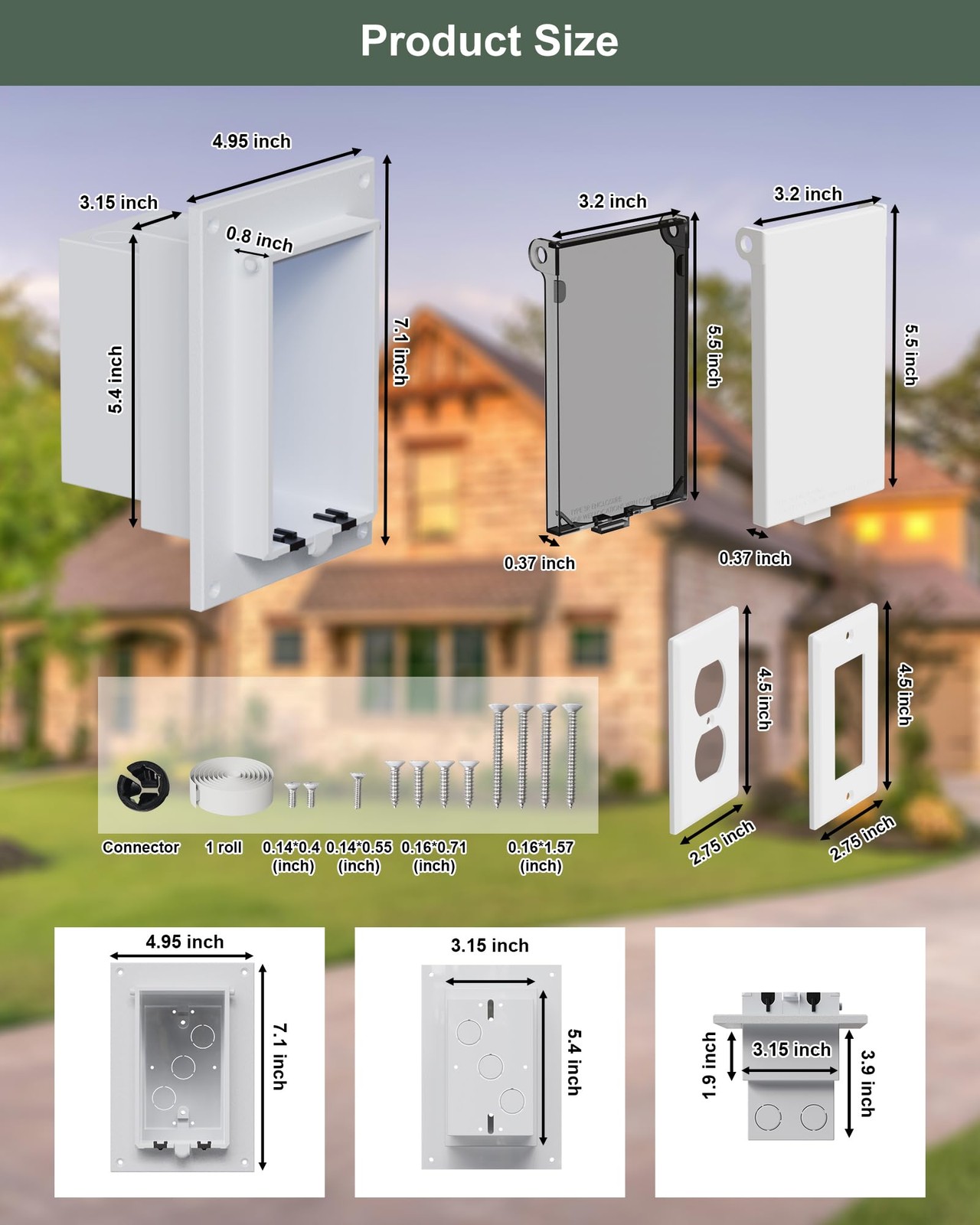 DBVR1W-1 Low Profile IN BOX Exterior Box, Outdoor Clear-1 Pack, 1-Pack Clear