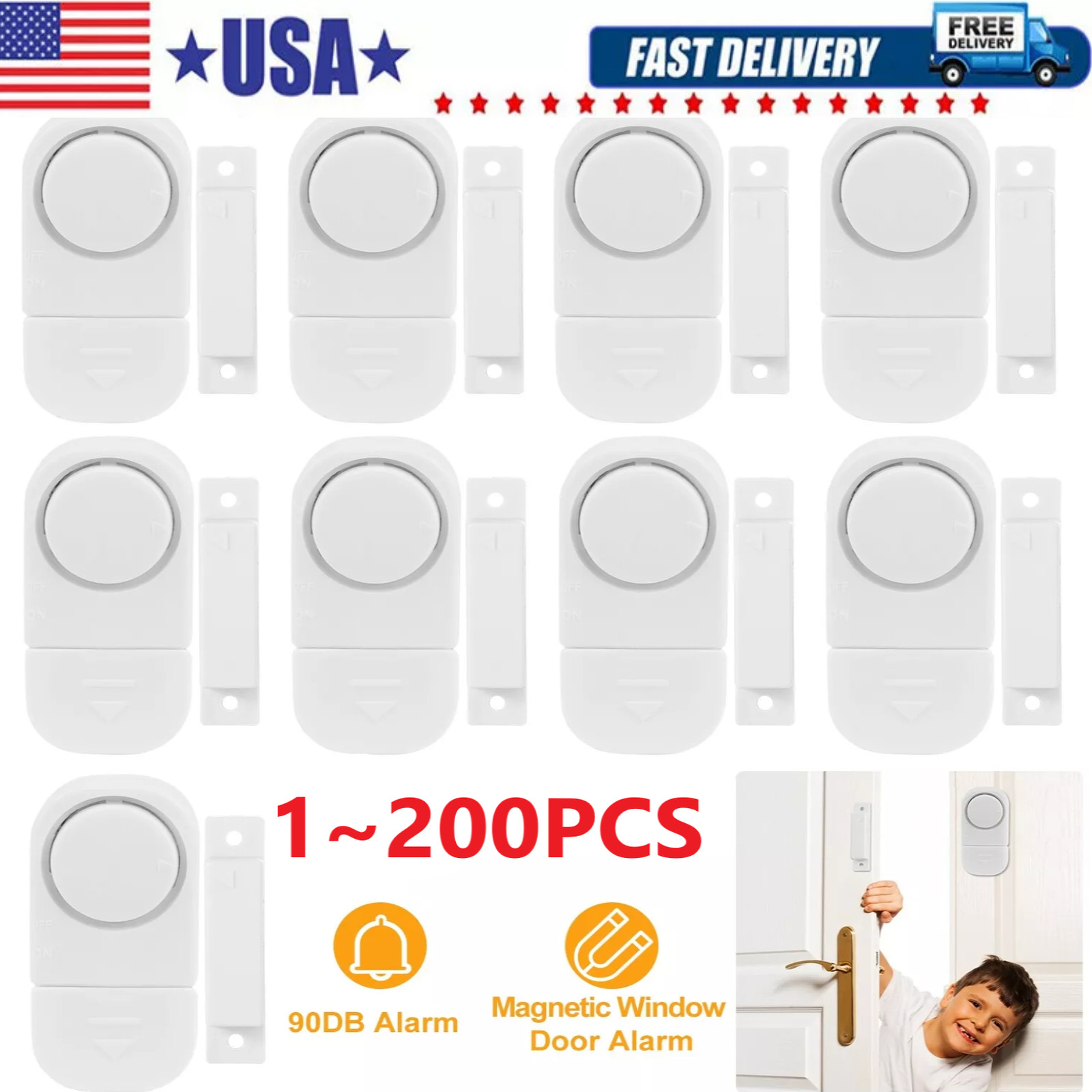 Wireless Home Window Door Burglar Security Alarm System Magnetic Sensor lot