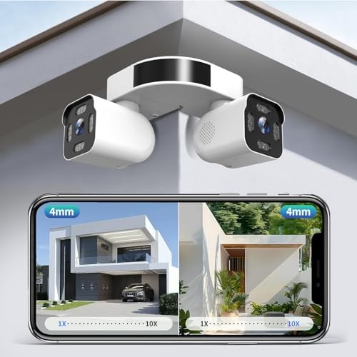 Dual Lens Outdoor Cameras 2.5K/5MP House Wired power supply – Wi-Fi Dual camera