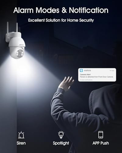 2K Solar Security Camera Wireless Outdoor, 360° Pan/Tilt Color 1 Pcs-White