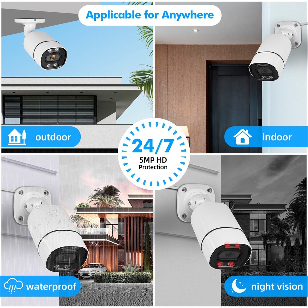 5MP HD 5-in-1 CCTV Home Security Surveillance Camera Cam Outdoor Night Vision