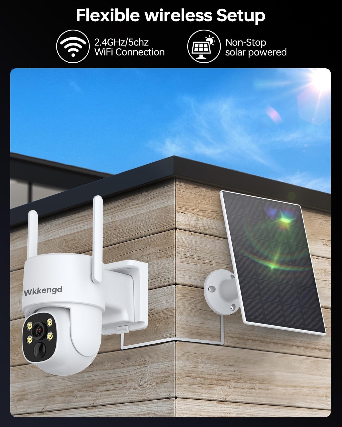 Wireless System Outdoor, Aurora Lux Color Night Vison 4 Cam-Kit Solar Powered…