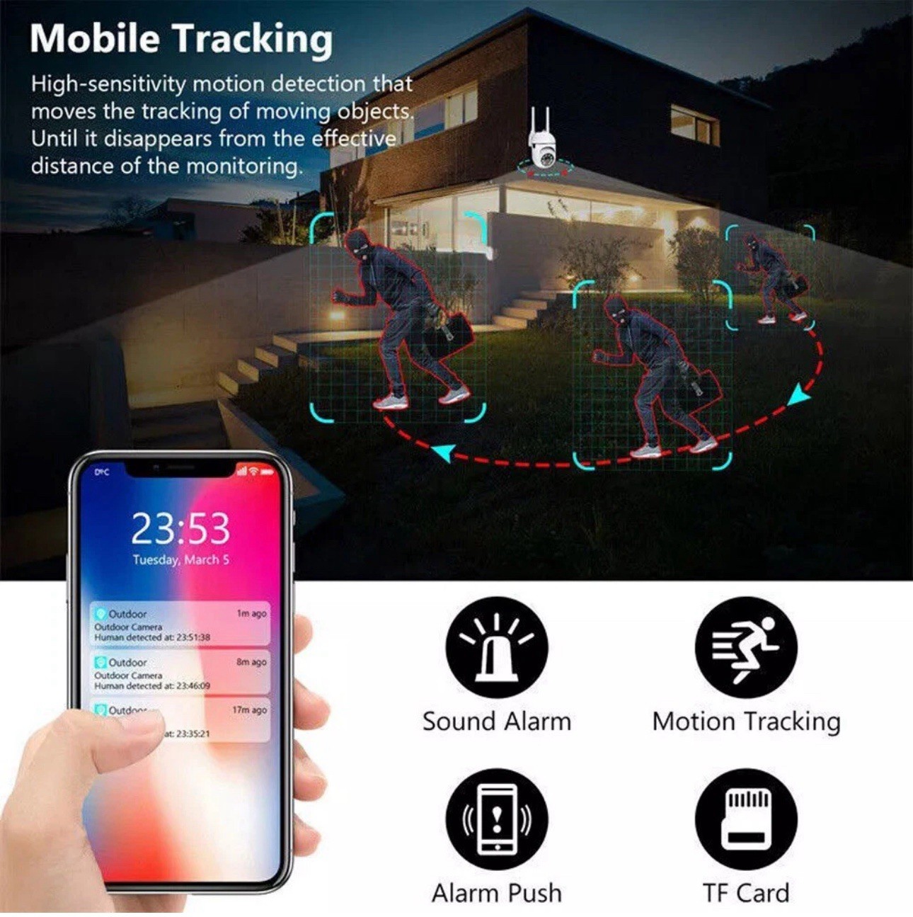 1-4Pack Wireless 5G WiFi Security Camera System Smart Outdoor Night Vision 1080P
