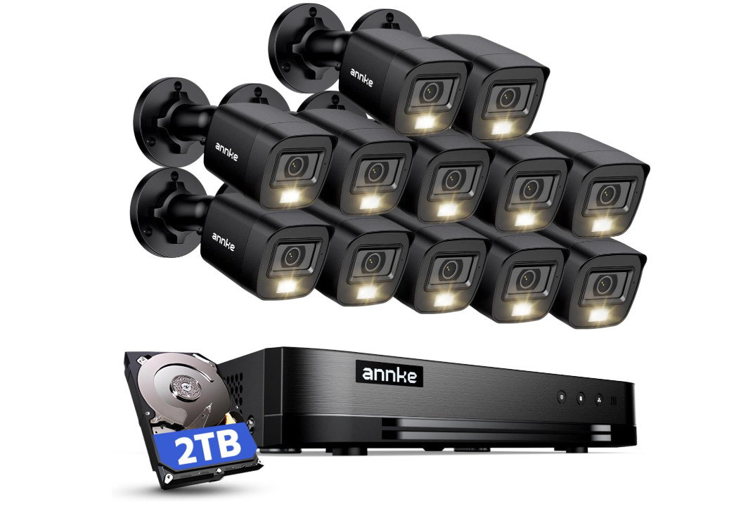 Security Camera System HD-TVI 1080P Lite Video DVR & 12 Cameras
