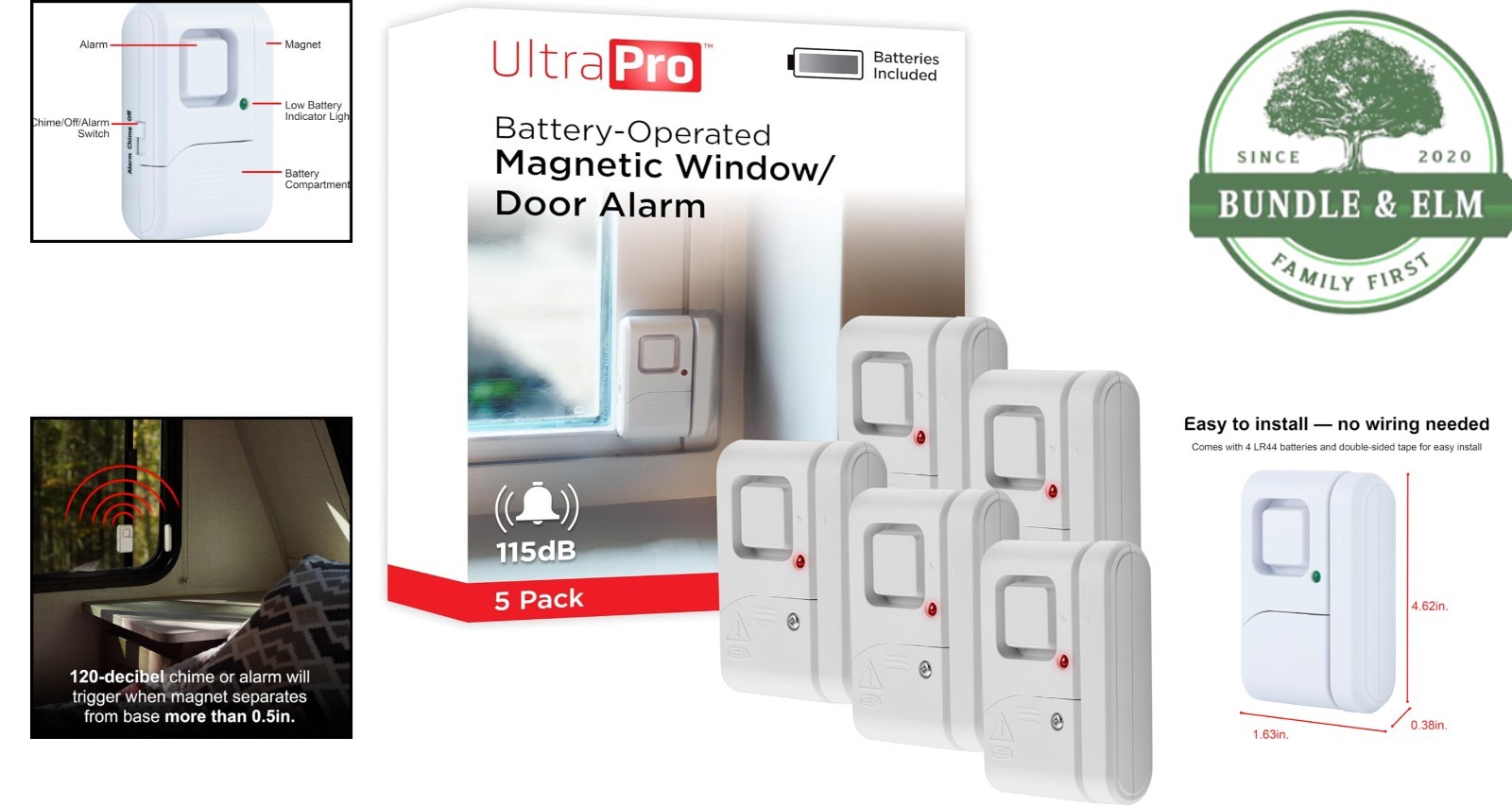 Easy Install Security Alarms for Windows and Doors with High Decibel Alert