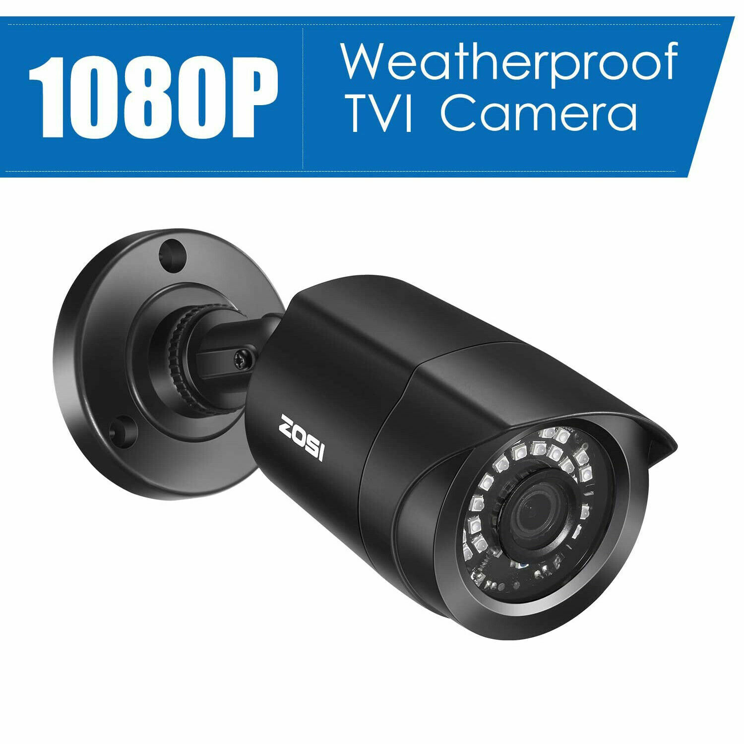 ZOSI 4PK 1080p TVI Security Cameras Outdoor 80ft Night Vision for Home CCTV Kit