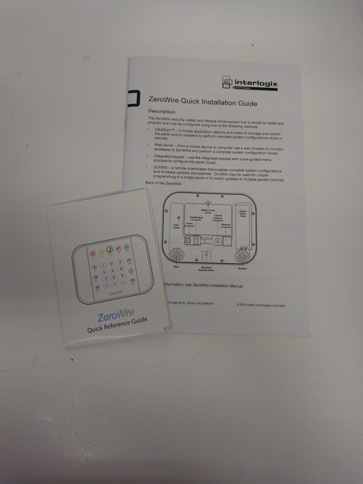 Interlogix ZW-6400 Zero Wire Self Contained Alarm System *Missing battery*
