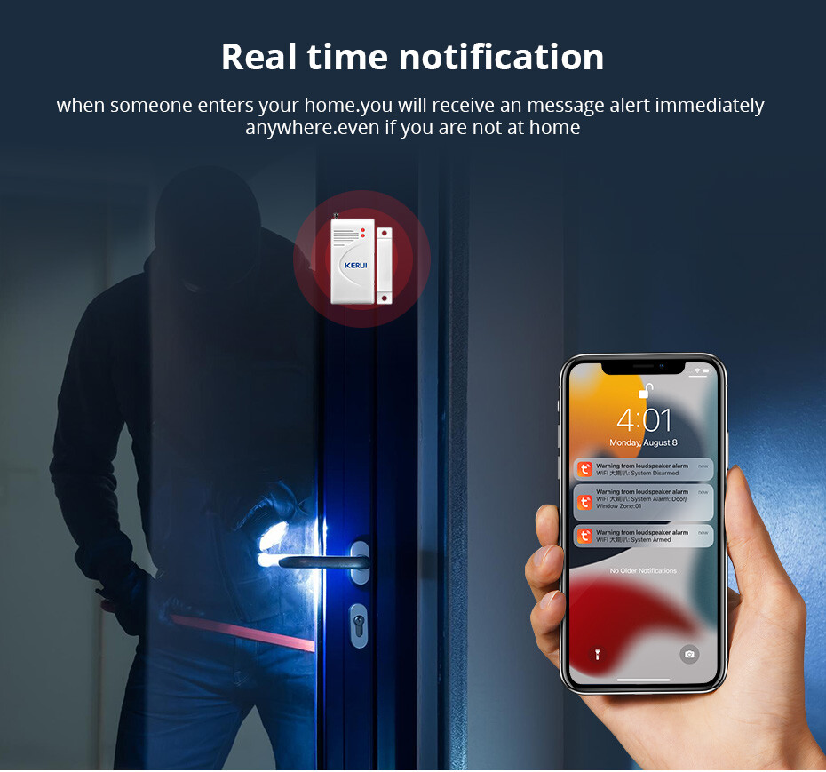 Tuya APP WIFI Wireless Security Alarm System Home Burglar Motion Detector Kit