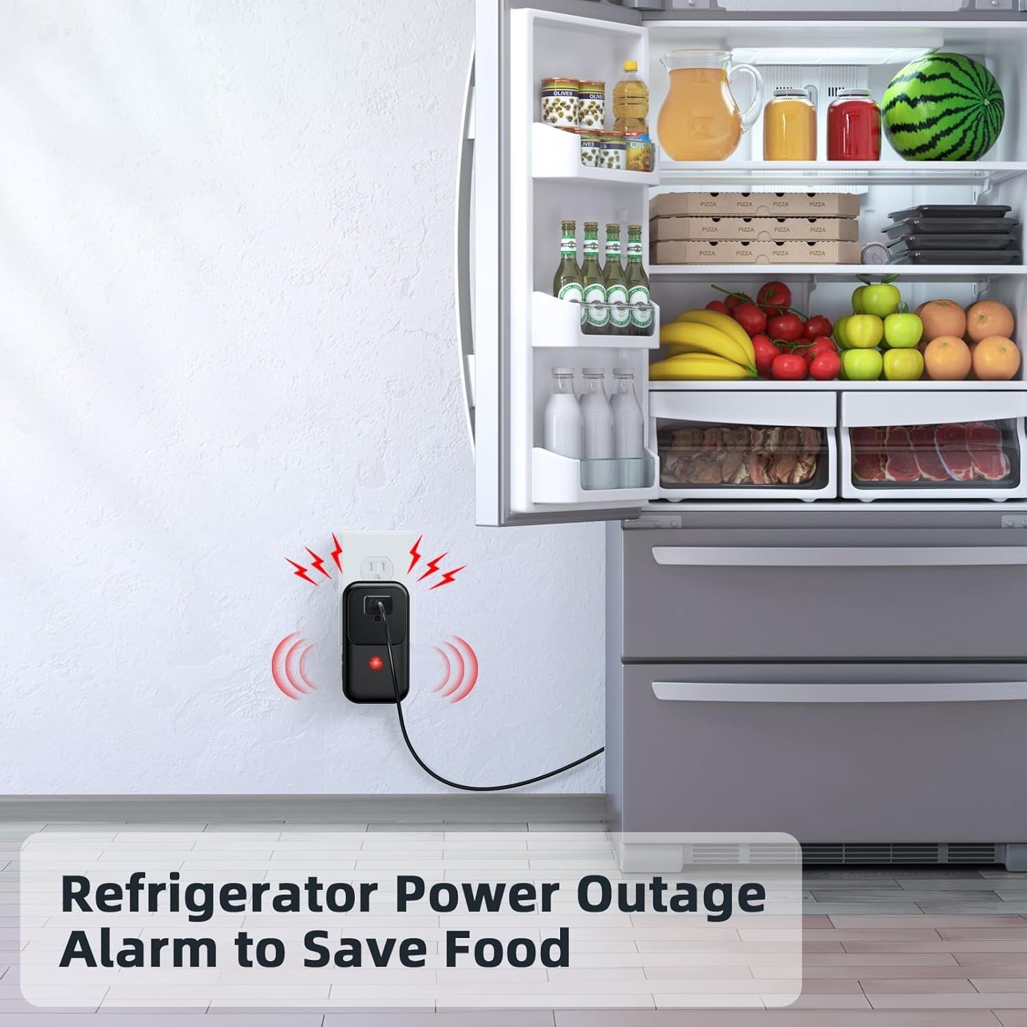 Refrigerator Power Loss Detector – 7 Sirens LED Monitor