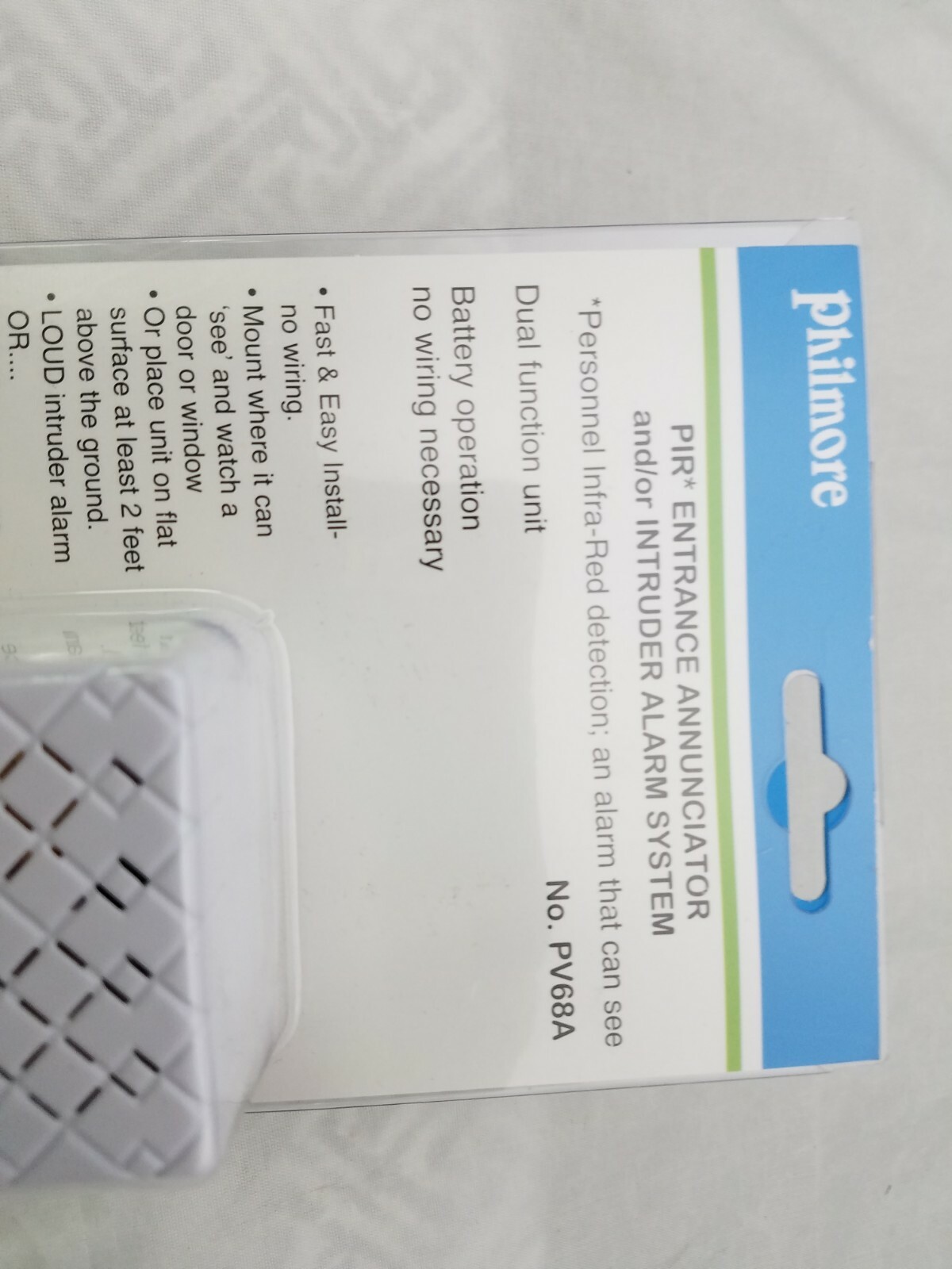 Philmore PV68A Wireless PIR Entrance Door Bell Chime Annunciator, Intruder Alarm
