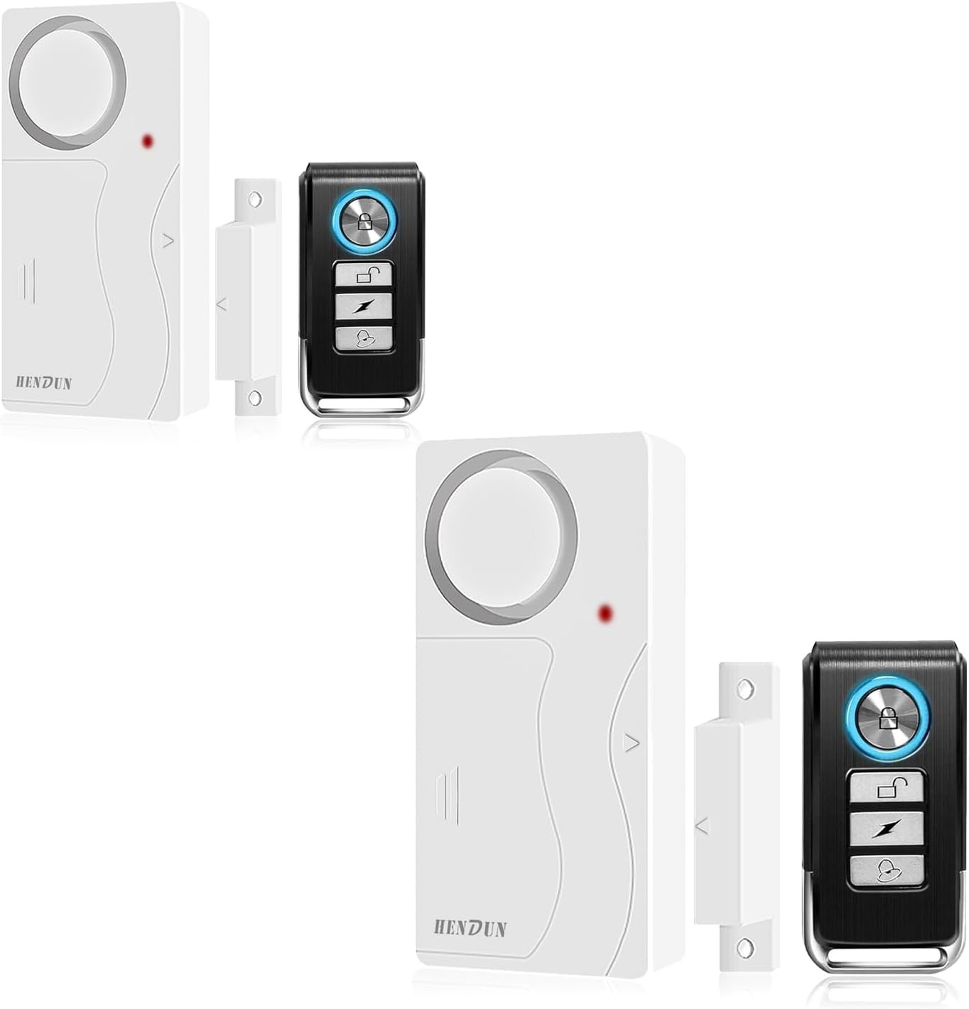 Easy Install Remote Door Alarm System – 105dB Chimes – 2-Pack Security Sensors