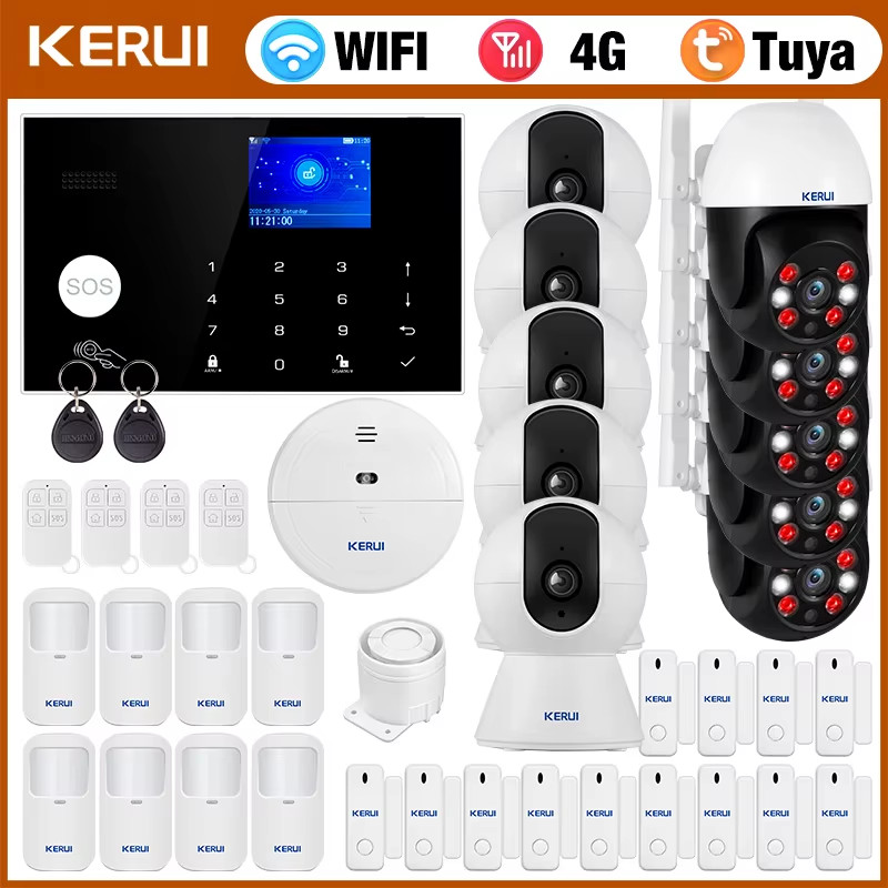 4G+WIFI Alarm for Home Support 3 Wired Defense Zones G34 Alarm System Kits Tuya