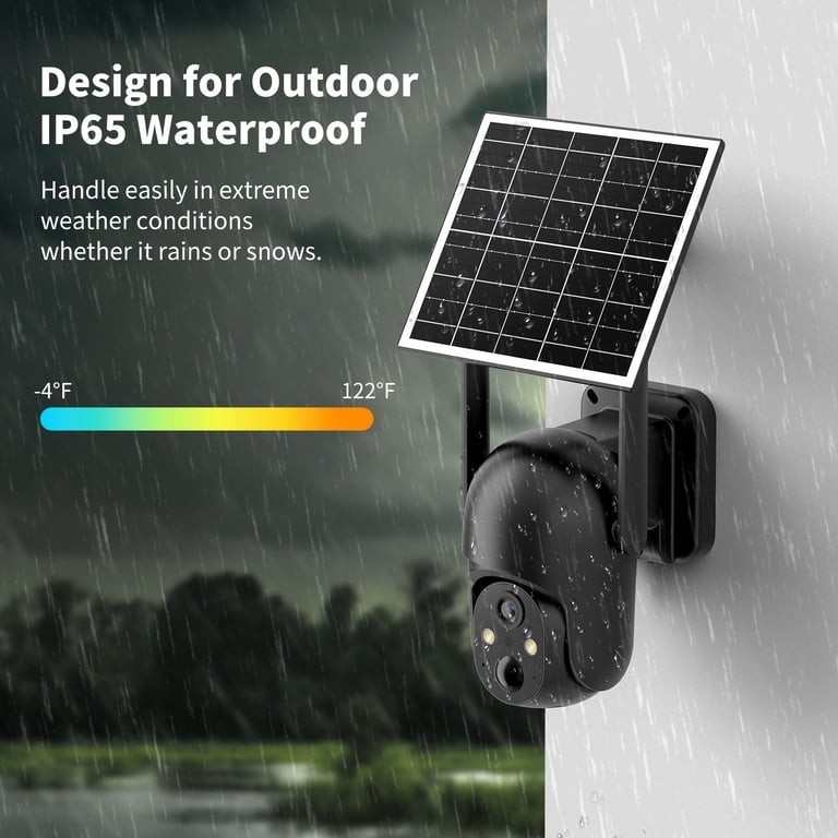 Conico 2K Solar Powered Wireless PTZ Night Vision 4G LTE Outdoor Security Camera