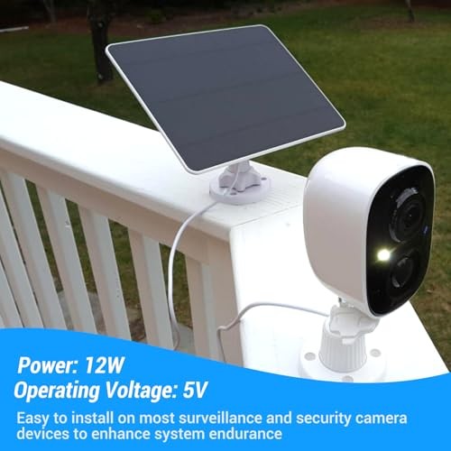 12W Solar Panel for Security Camera Outdoor, IP65 USB Solar Panel with