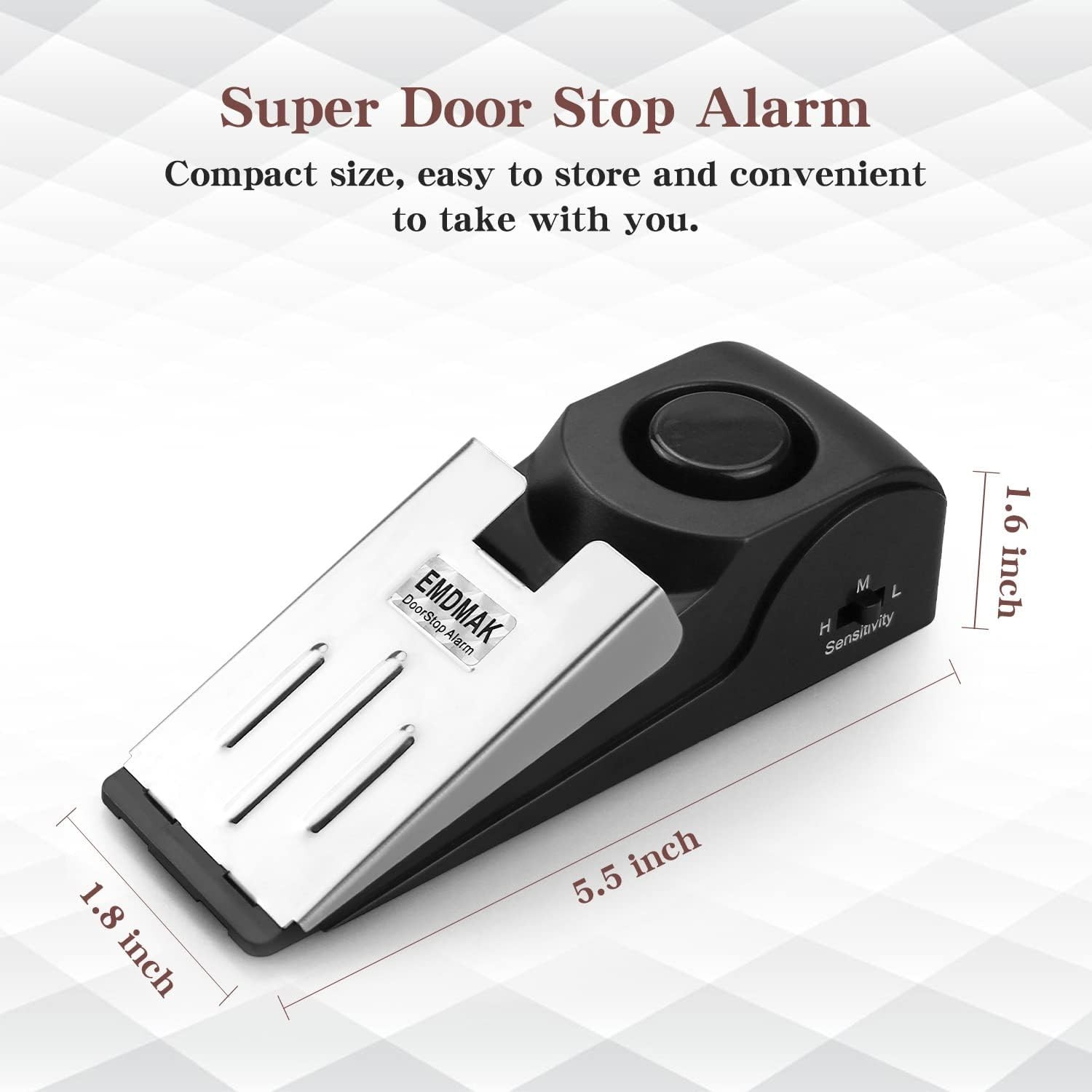 Portable Dual Function Door Stop Alarm – 120DB for Home & Travel Protection
