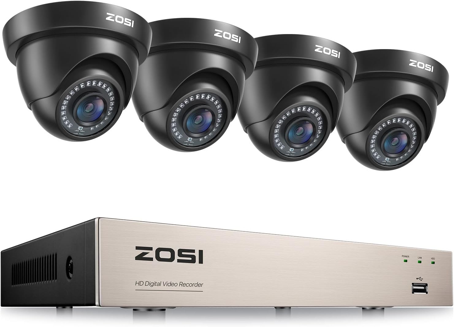 1080p Surveillance System ZOSI No HDD Human Vehicle Alert