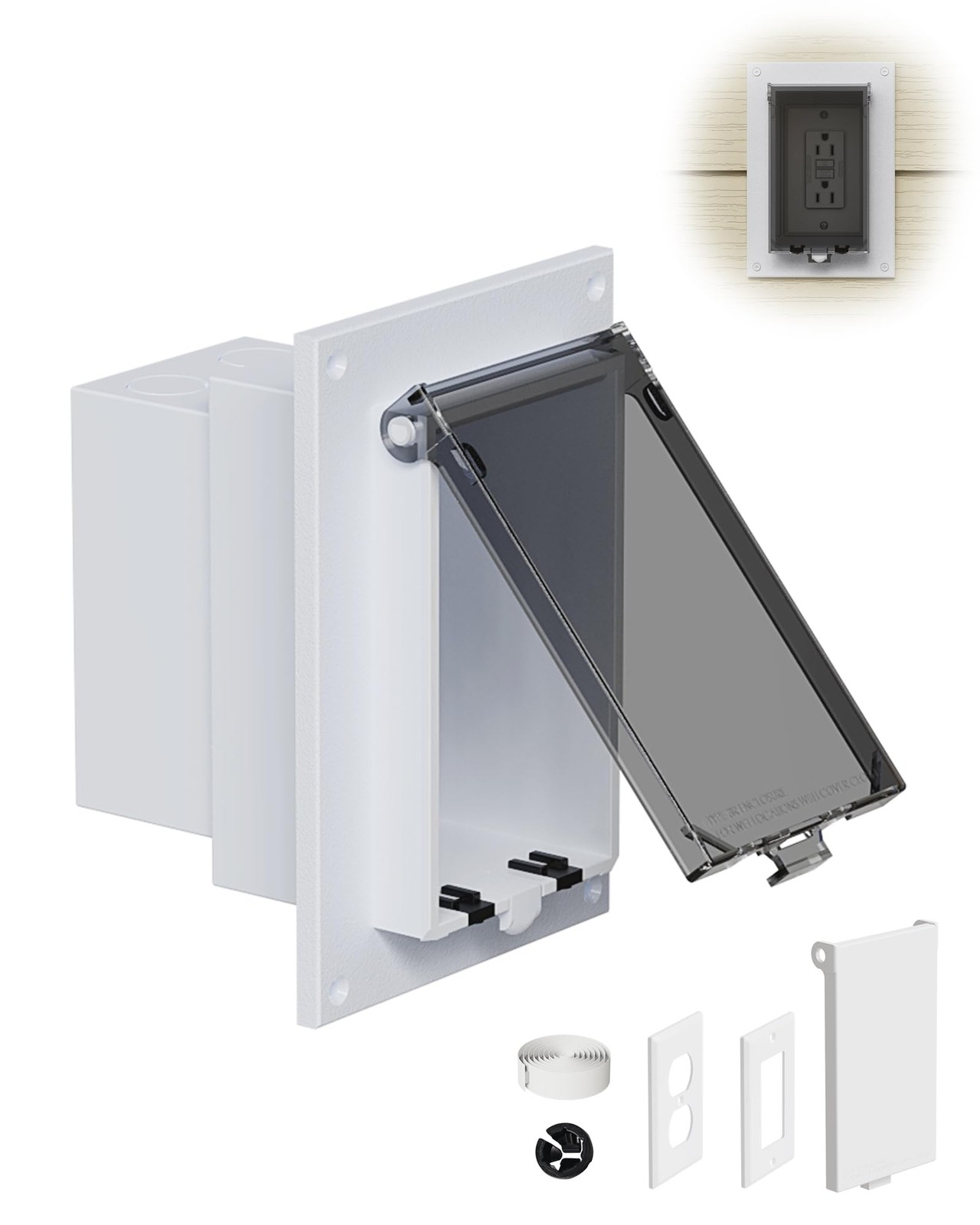DBVR1W-1 Low Profile IN BOX Exterior Box, Outdoor Clear-1 Pack, 1-Pack Clear