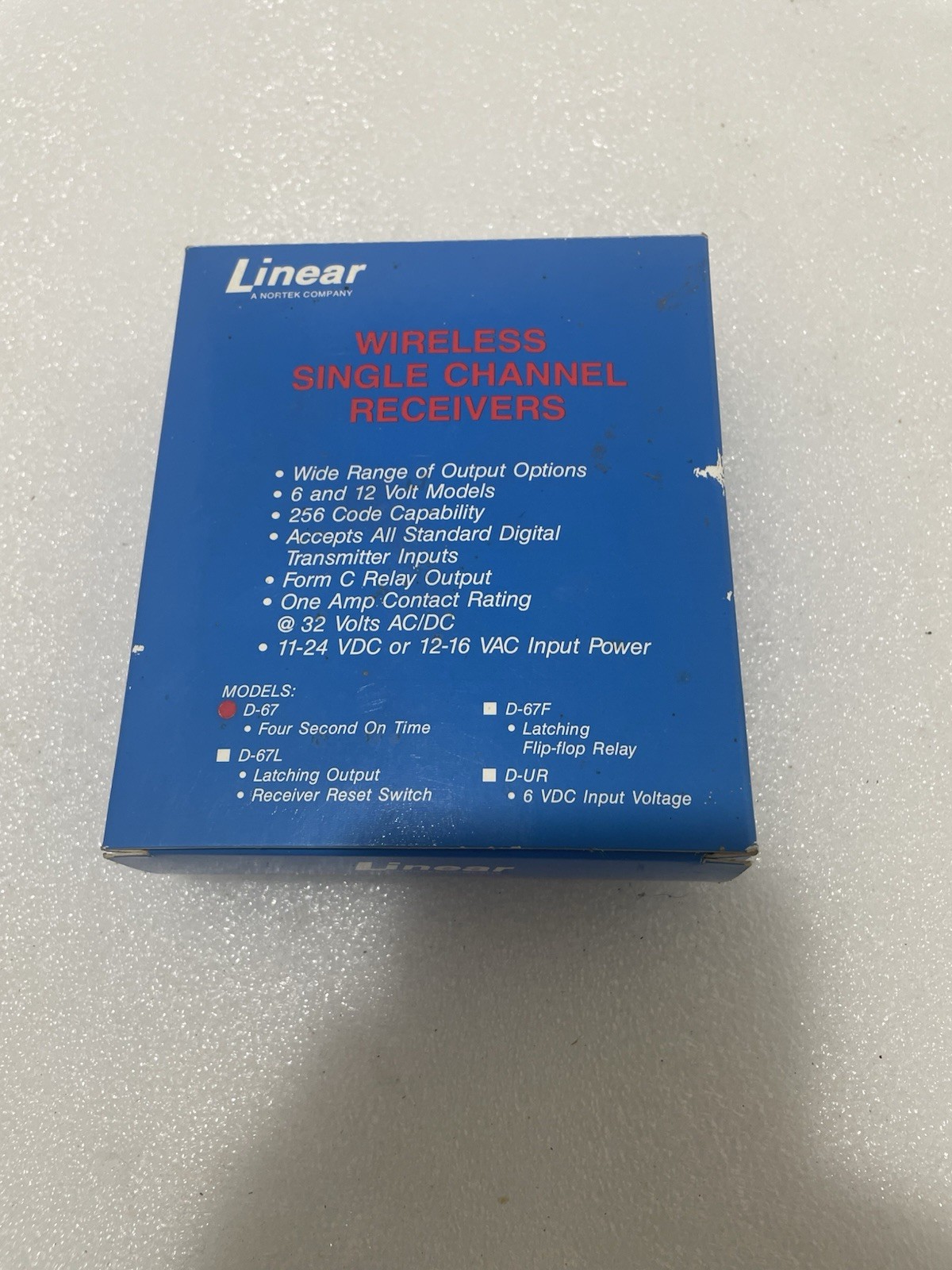 Linear Wireless Single Channel Receiver D67 New