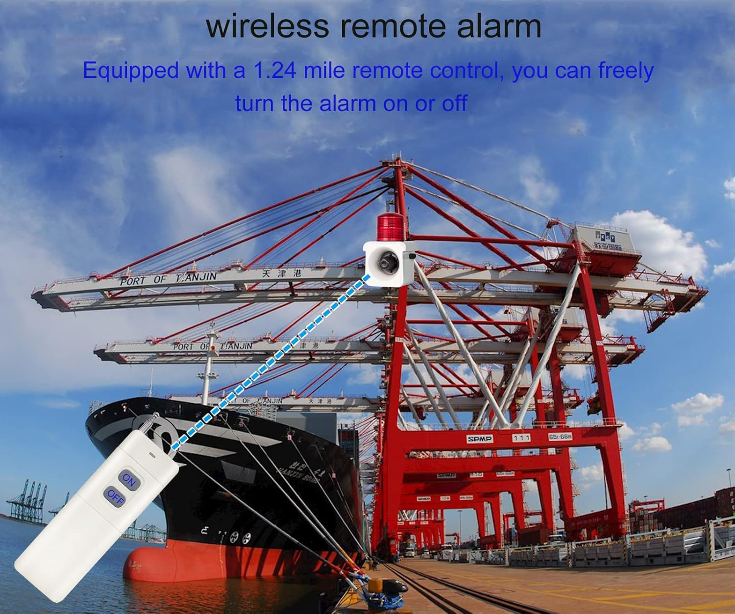 YASONG SLA-800Y Wireless Remote Control Alarm Siren(2Km/1.24 Mi), LED Strobe War