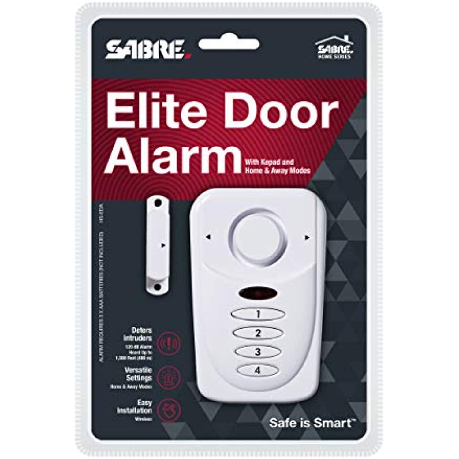 SABRE Wireless Elite Home and Commercial Door Security Alarm with LOUD 120 dB