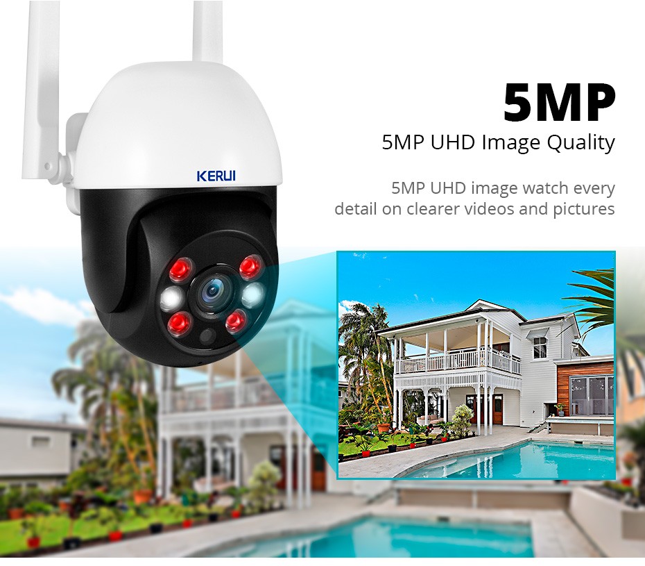4Set 5MP Ultra HD WiFi Camera 6 LED Fill Light Indoor Outdoor Home Security