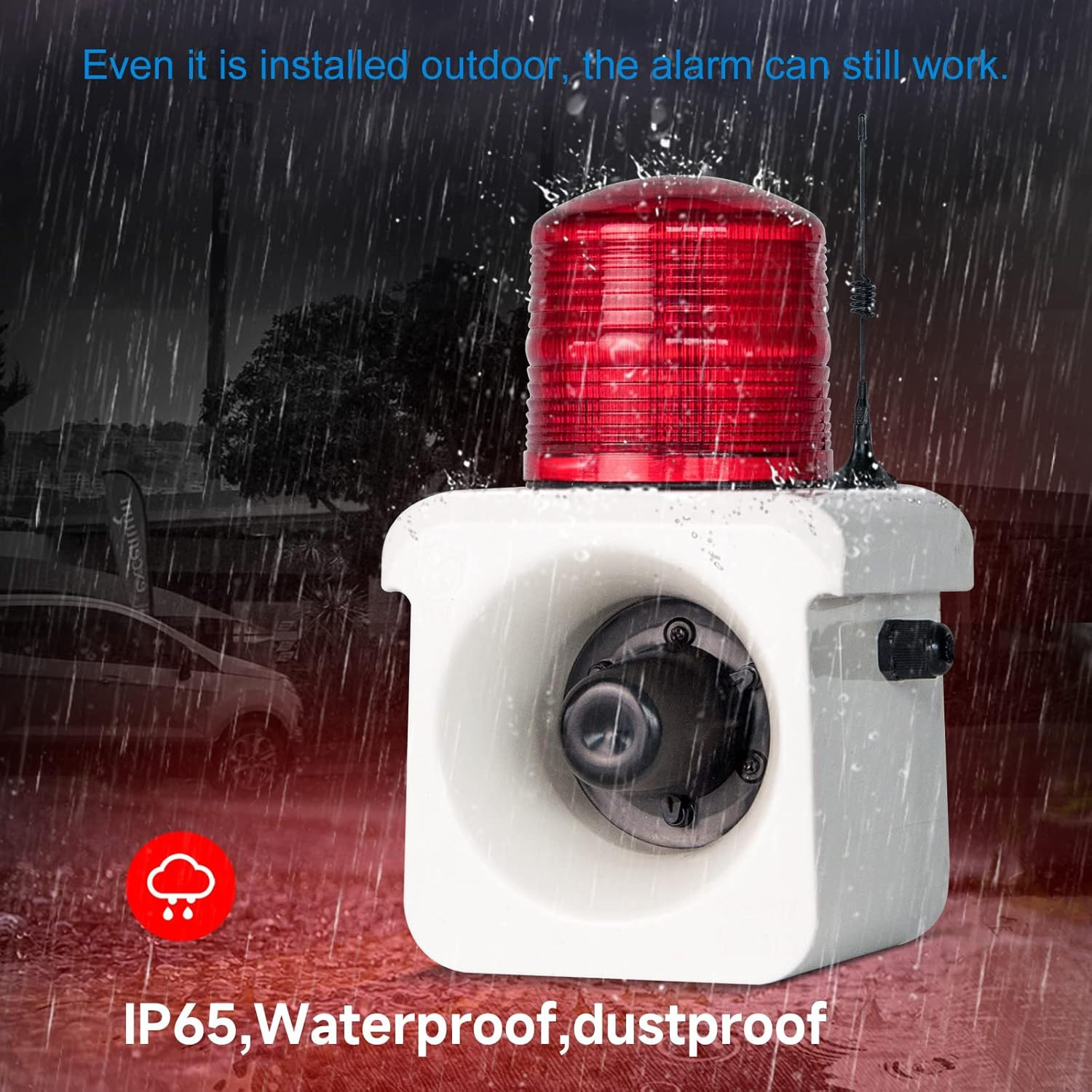 YASONG SLA-800Y Wireless Remote Control Alarm Siren(2Km/1.24 Mi), LED Strobe War