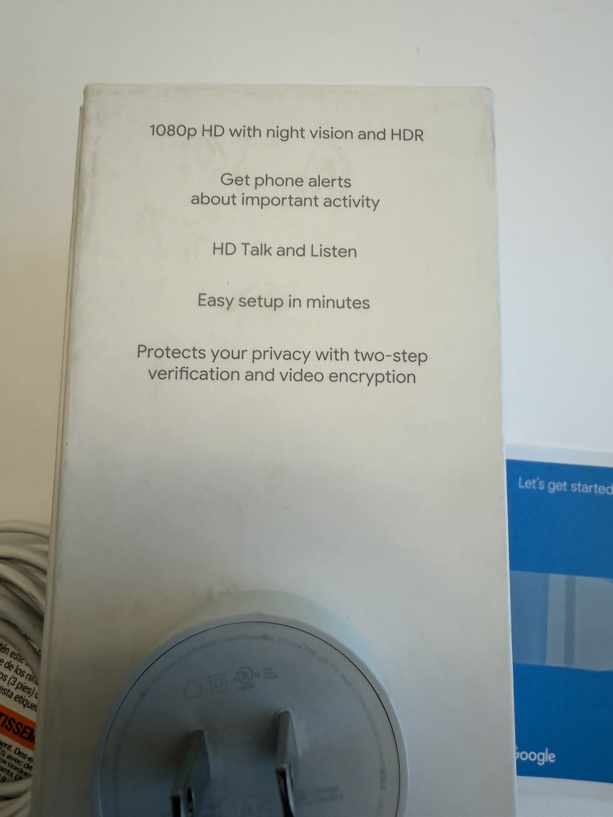 Google Nest Cam 2nd Gen Wired 1080p Indoor Home Security Camera White FREE SHIP