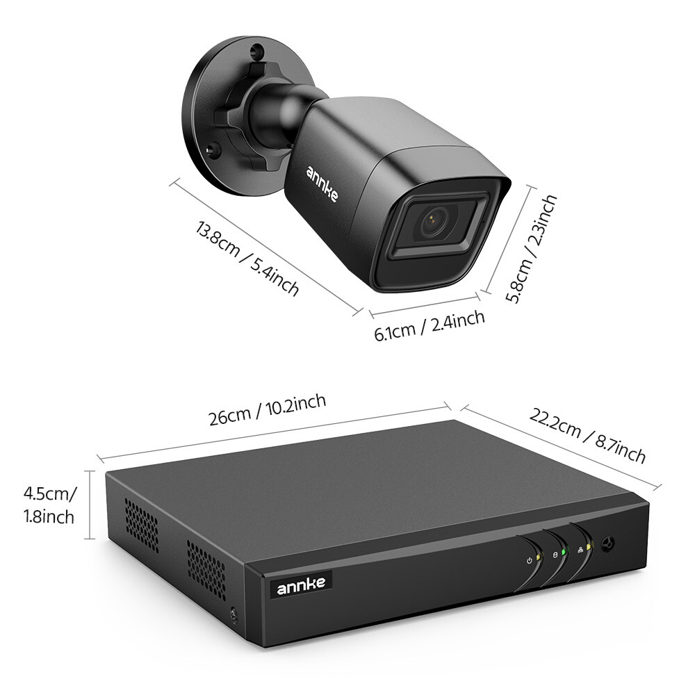 ANNKE 8CH 3K Lite DVR 1080P Wired Security Camera System Human Vehicle Detection