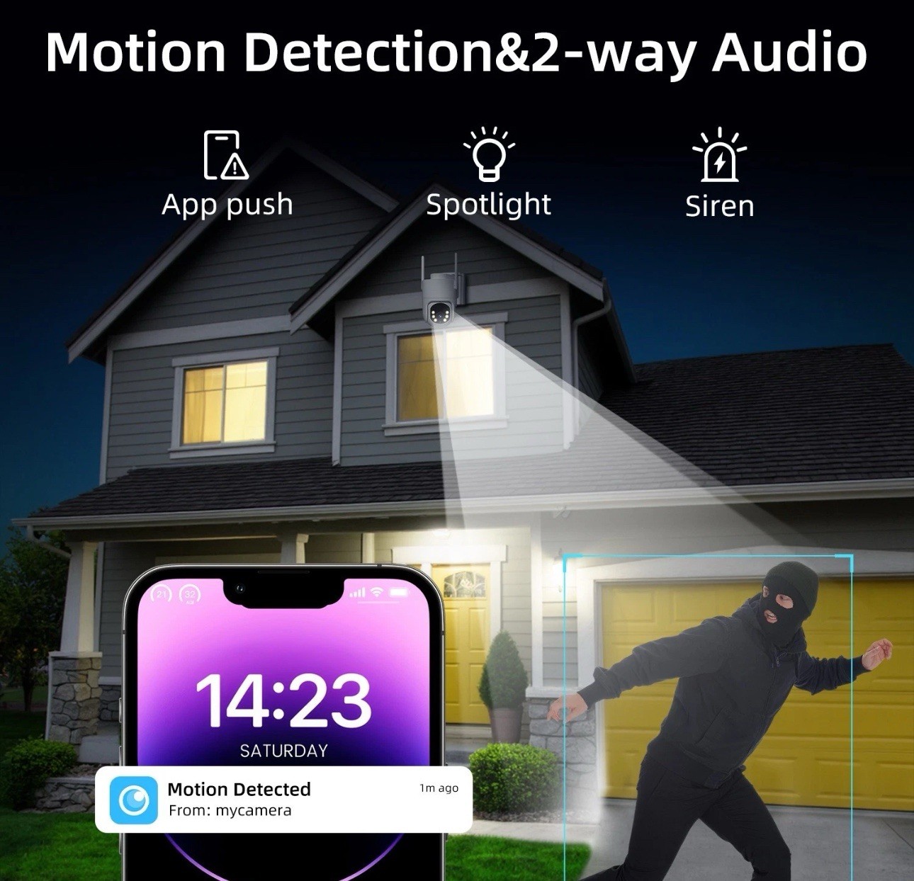 4G LTE Cellular Solar Security Camera Wireless Outdoor Built-in SIM Card 2PACK