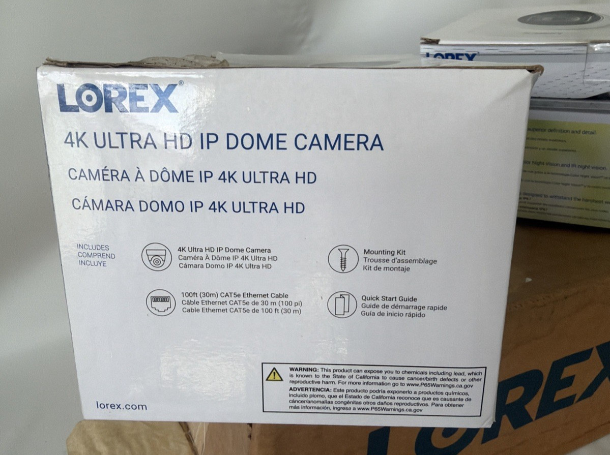 Lorex 4K Ultra HD Security IP Dome Camera IR, Audio, And Night Vision E841CD-E