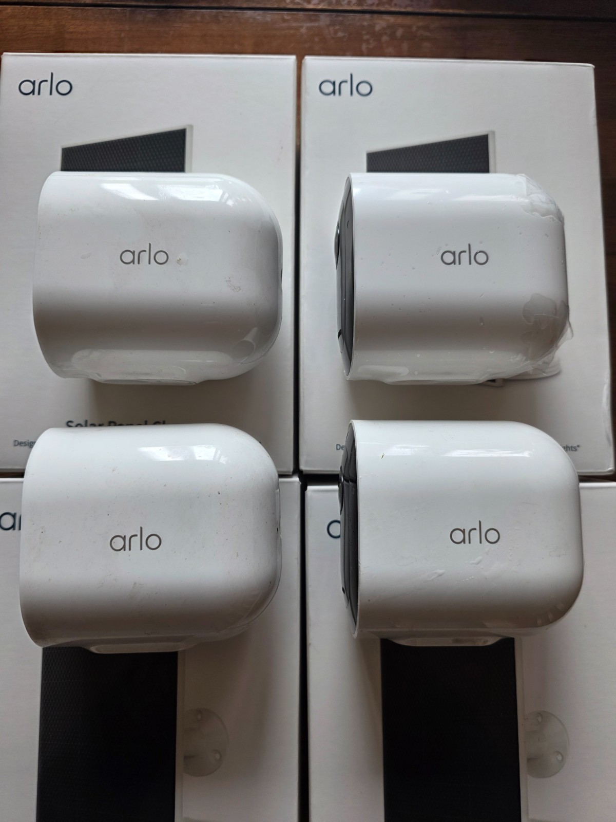 4x Arlo Pro 5S 2K Spotlight Camera Wireless Home Security Cams w/ Base Hub Solar