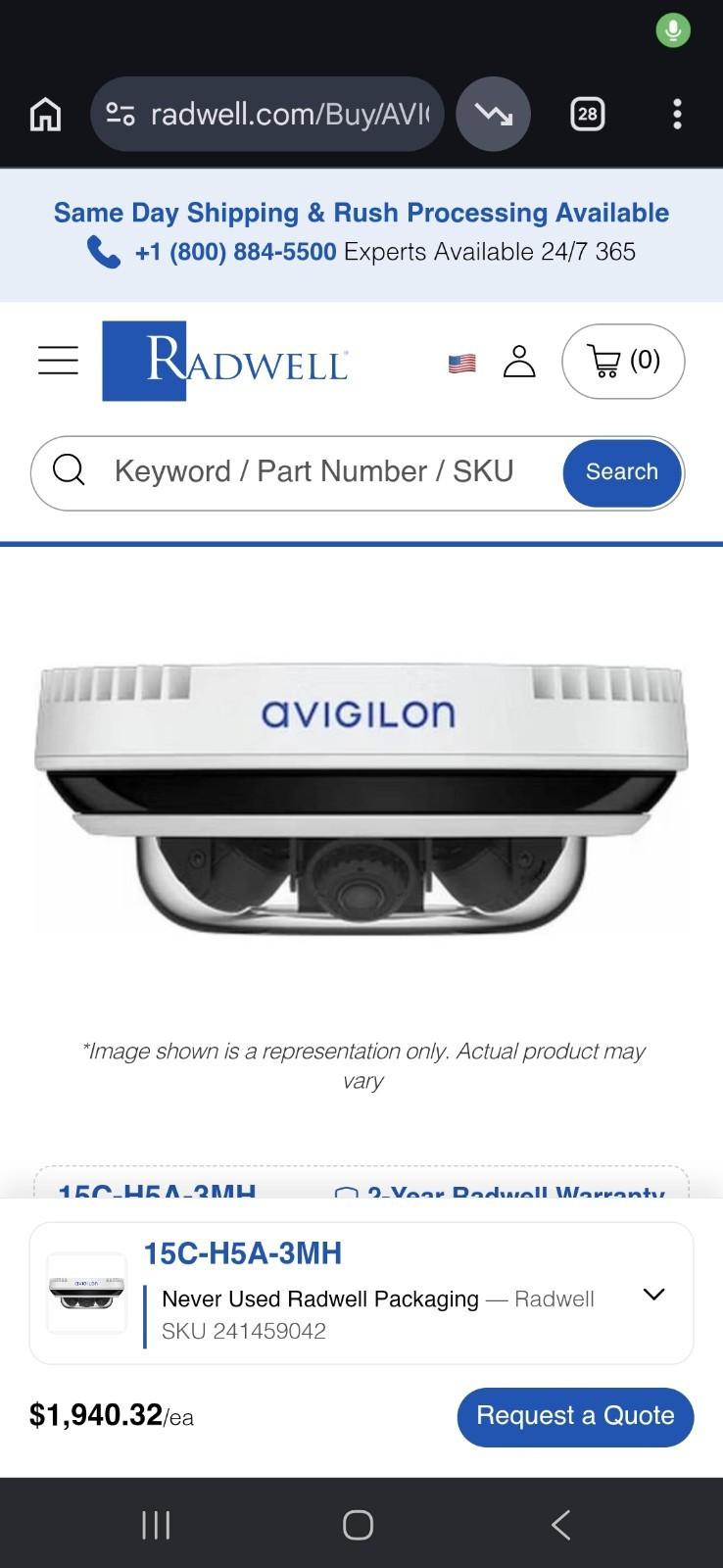 Avigilon 15C-H5A-3MH Surveillance Camera White Black IP Security Camera