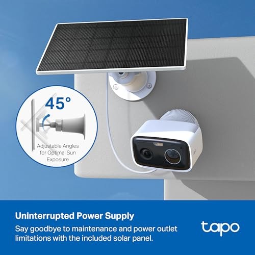 TP-Link C400 KIT Outdoor Battery Camera w/Solar Panel White Solar Charged-Cam