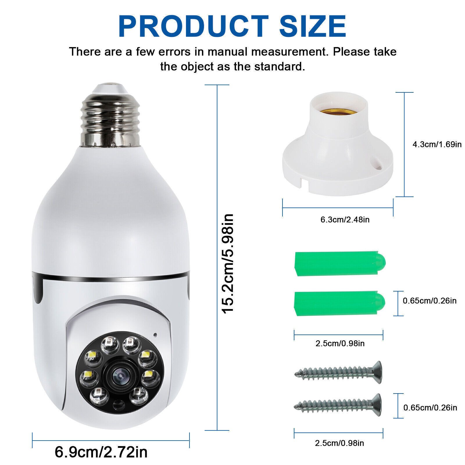 HD 1080P WiFi Security Camera Night Vision with PTZ Motion Detection 2-Way Audio