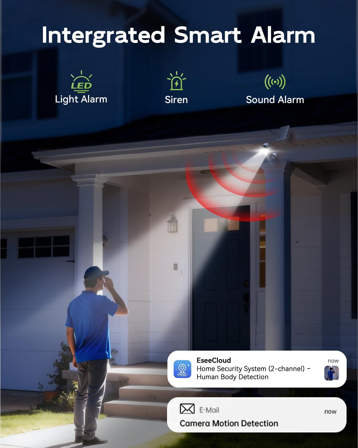 2K Solar Security Cameras Wireless Outdoor System, No Subscription