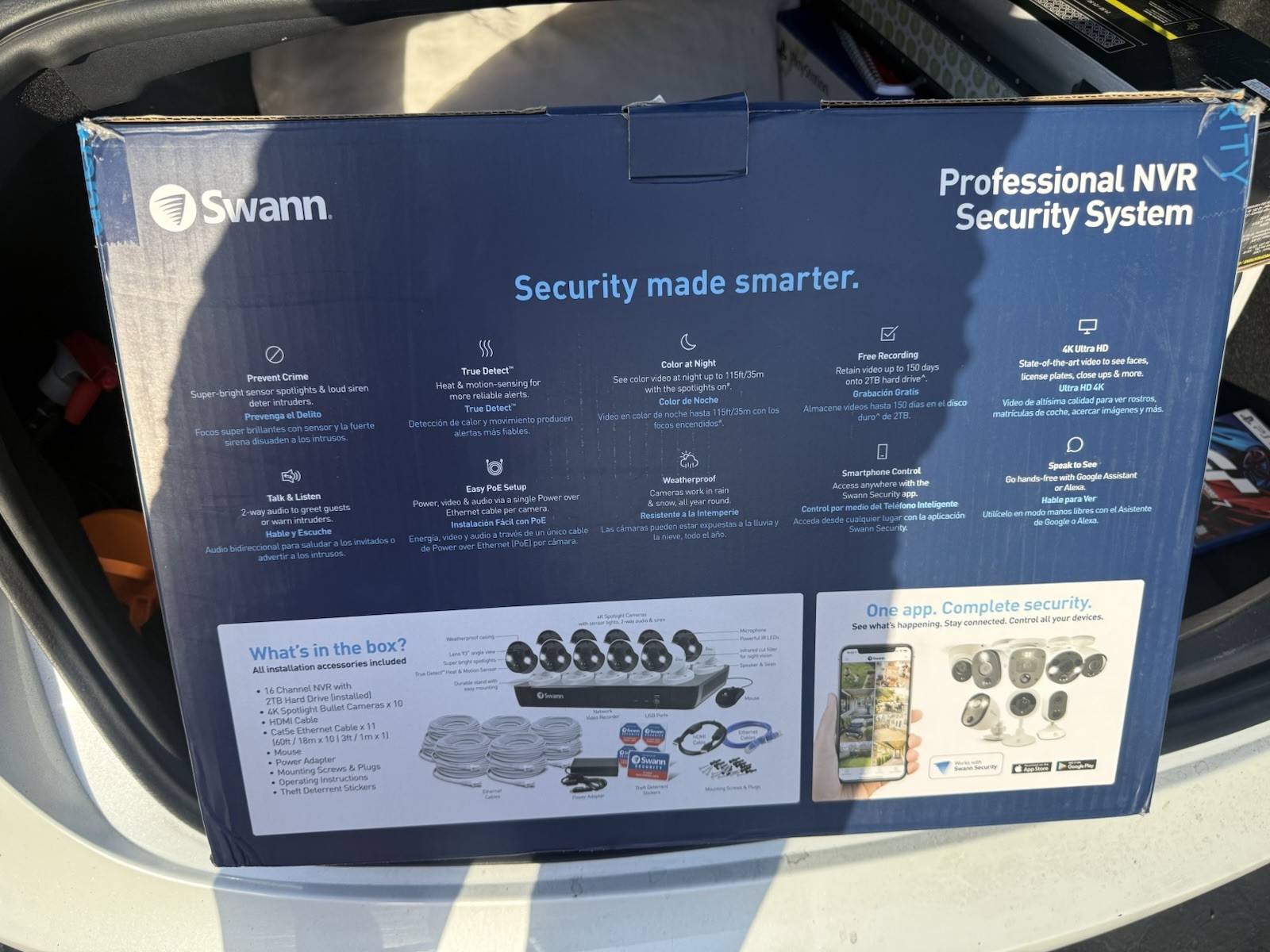 Swann 4K 16-Channel NVR System w/10 Cameras 2TB Wired Night Vision Audio