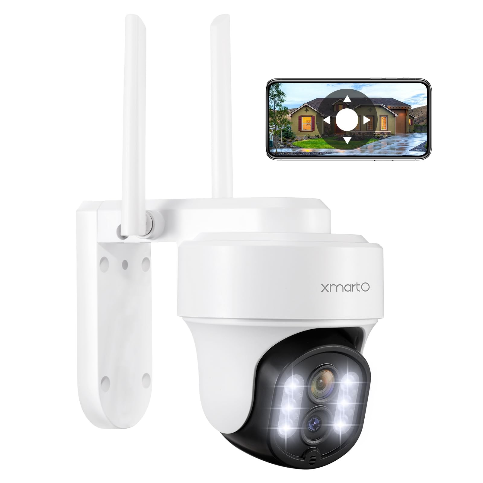 xmartO 10X Zoom Dual Lens PTZ Security Camera，2K 1 Count (Pack of 1), 6MP