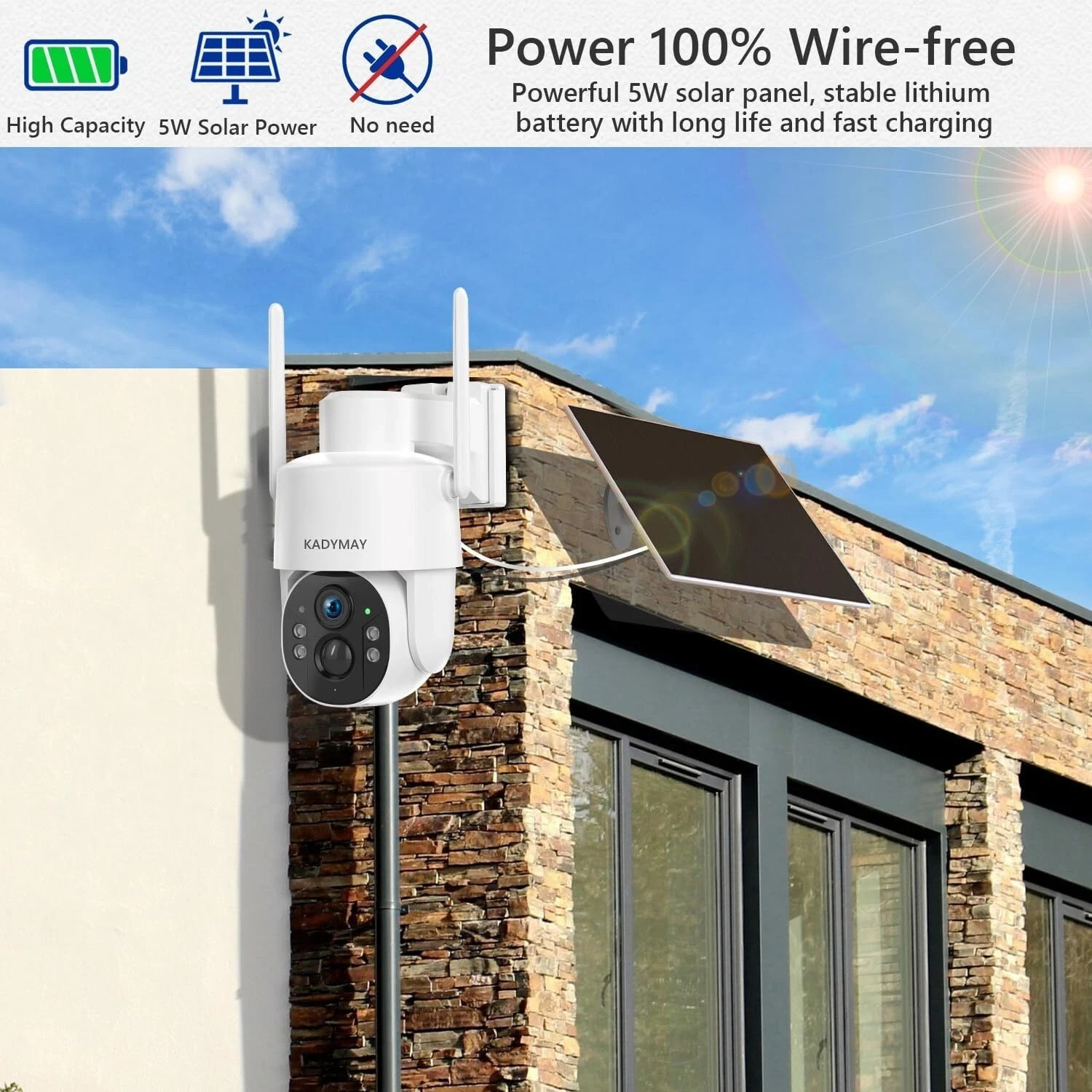 4G LTE Cellular Security Camera No Internet Needed, Solar No Wifi Security Cam