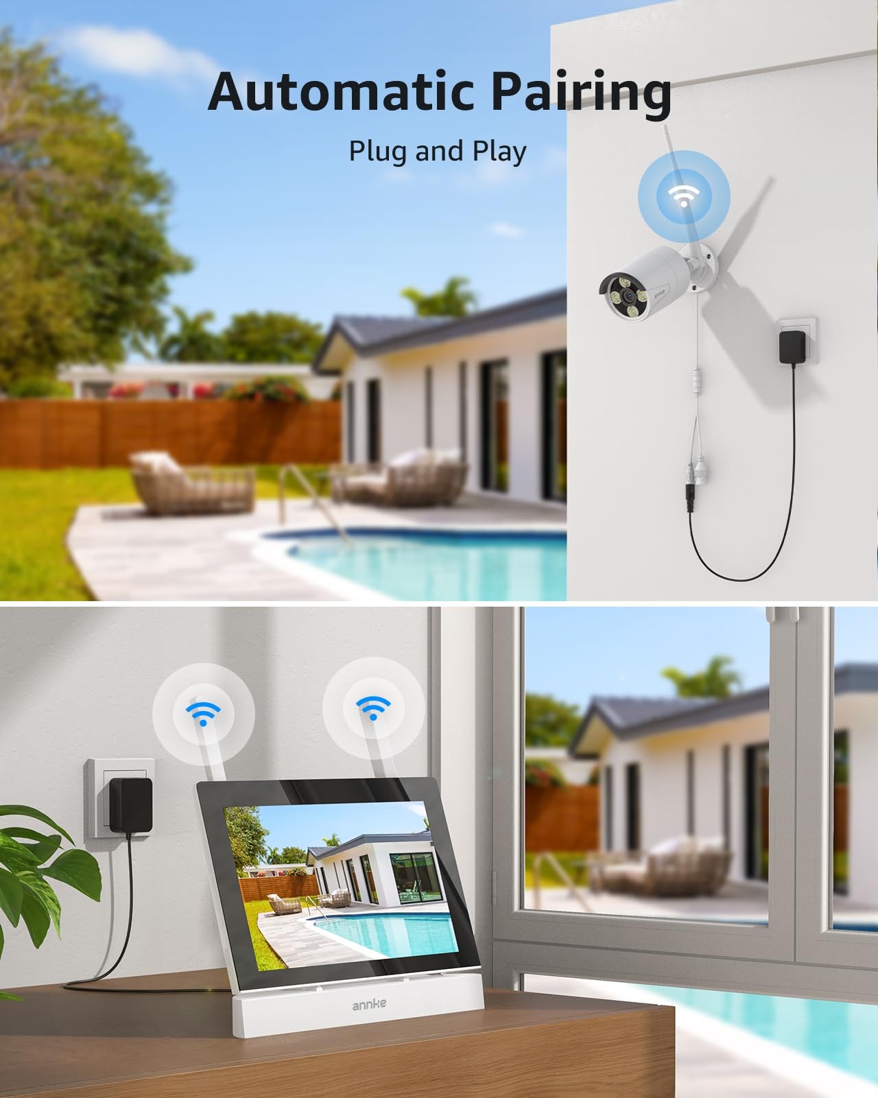 5MP Wireless Security Camera System with 7” Touch Screen Monitor, 64GB SD In…