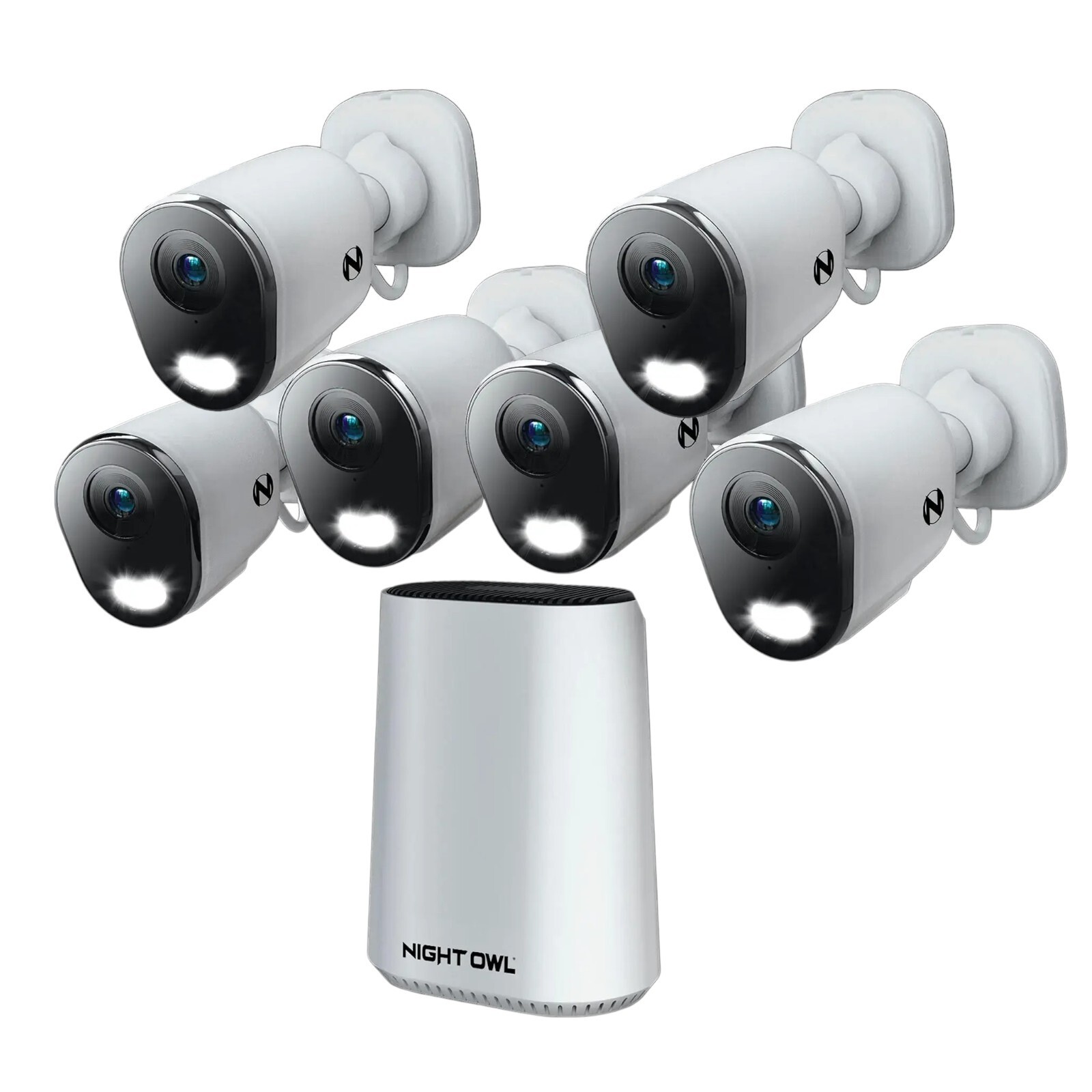Night Owl 8 Channel 6 Camera Indoor Outdoor Plug-In WiFi IP 4K 64GB Security Kit