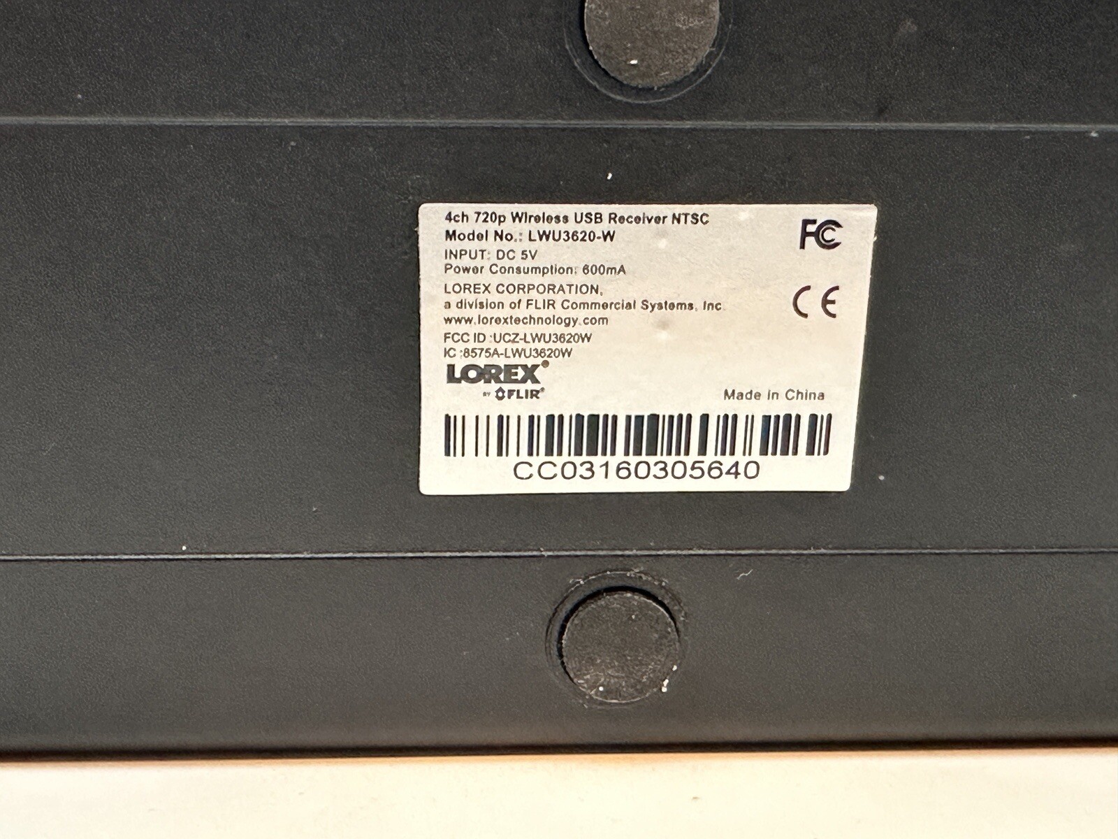 Lorex LWU3620-W 4 Channel 720P Wireless USB Receiver H.264 lh041 lh0414 Untested