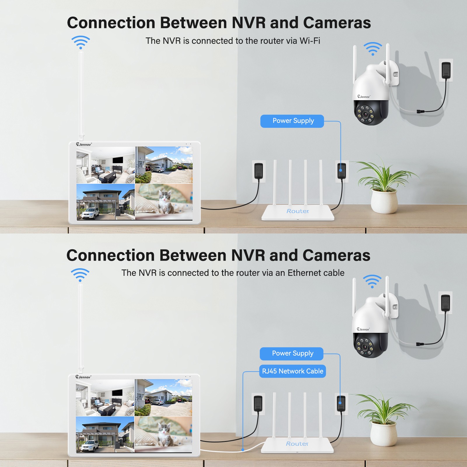 Security Camera System Wireless Monitor Outdoor 1TB Home Outdoor 10CH Audio WiFi
