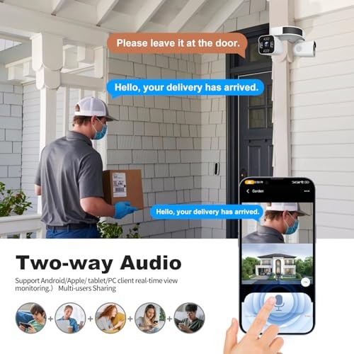 Dual Lens Outdoor Cameras 2.5K/5MP House Wired power supply – Wi-Fi Dual camera