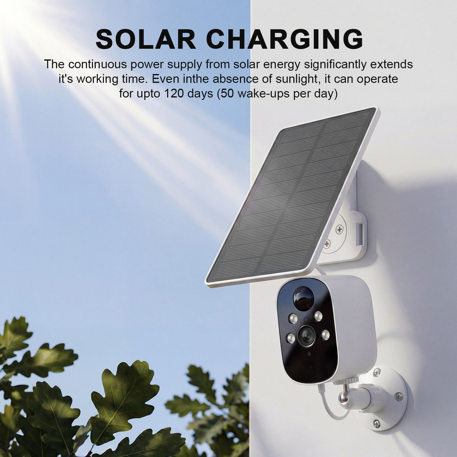 XVIM Solar Wireless Security Camera Outdoor Wifi Home Surveillance Camera