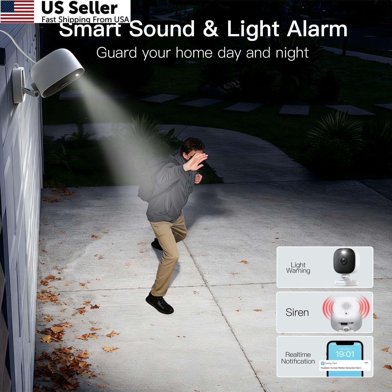 VIMTAG 2.5K Cameras for Home Security 4MP, 2Pack, White,4MP, 2Pack