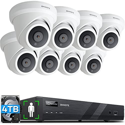 16 Channel 4K PoE Security Camera System 4TB HDD, Smart-AI-Human-Detection,